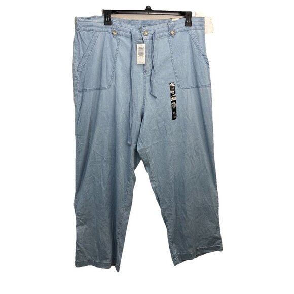 Torrid Chambray Tie Front Wide Leg Pants Women 22 - Picture 1 of 14